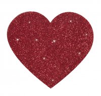 Vorschau: Glitzernde rote Nippel-Herzen zum Aufkleben